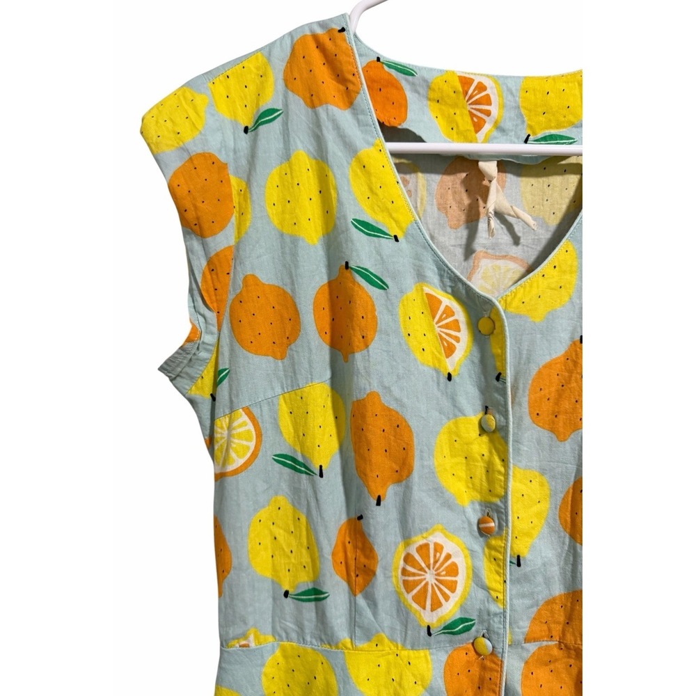 Teeberry & Weave Novelty Fruit Eclectic Art Flare Retro Dress Women's Size Small - Picture 7 of 13